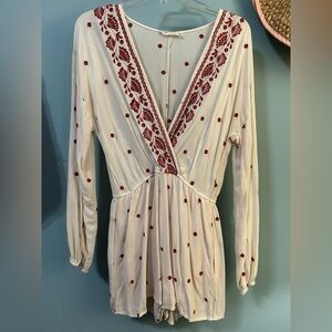 Boho long sleeve romper